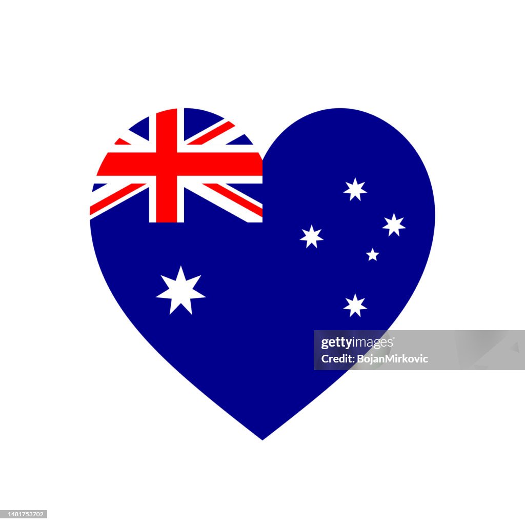 Australia heart flag. Vector