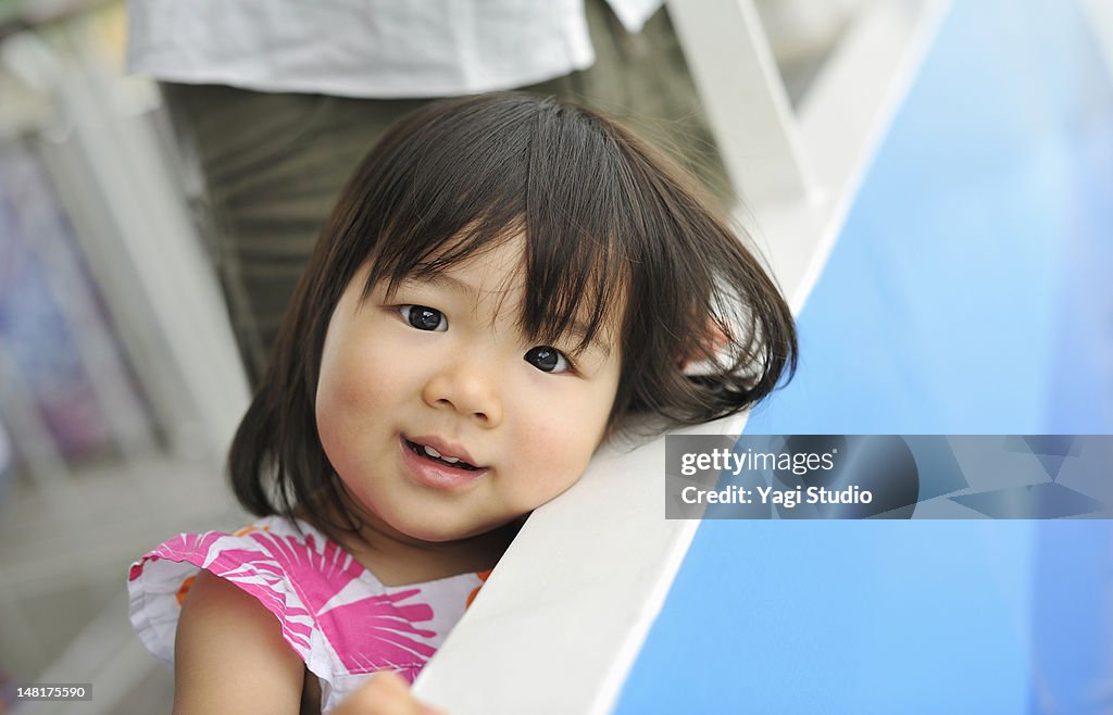 Girl smiling on the ship
