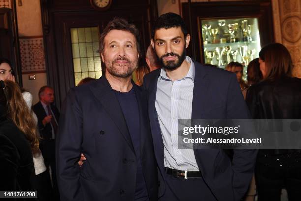 Antonio Riva and Giuseppe Freccia attend the Princess Garden – Antonio Riva Milano Fashion Show Event at Società del Giardino on April 12, 2023 in...