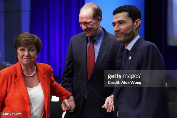 President of the World Bank Group David Malpass , Managing Director of International Monetary Fund Kristalina Georgieva and Minister of State for...