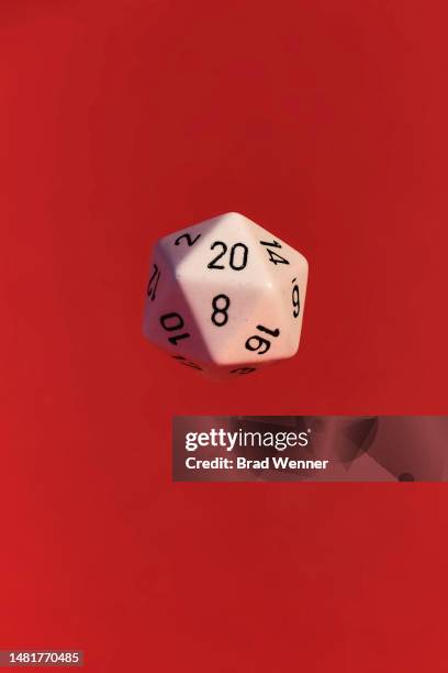 twenty sided die for role playing games - rpg stock-fotos und bilder