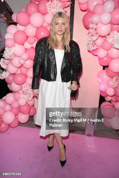 Lottie Moss seen attending PrettyLittleThing Showroom Launch on April 12, 2023 in London, England.