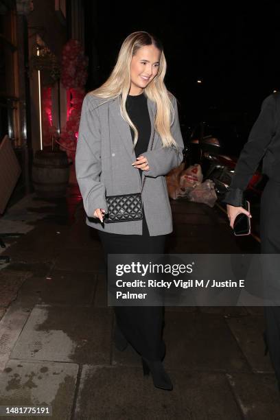 Molly-Mae Hague seen attending PrettyLittleThing Showroom Launch on April 12, 2023 in London, England.