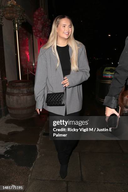 Molly-Mae Hague seen attending PrettyLittleThing Showroom Launch on April 12, 2023 in London, England.