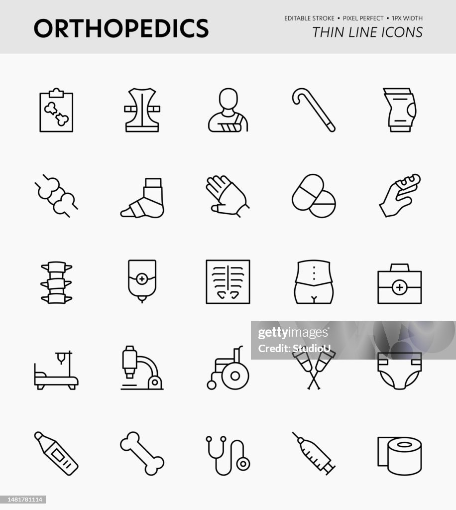 Orthopedics Editable Stroke Icons