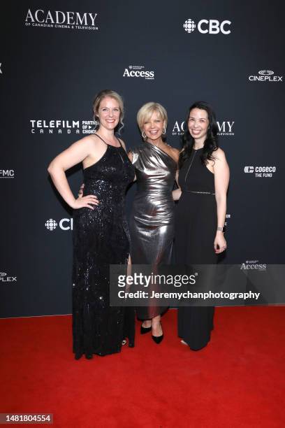 Kati Mason, Heather Hiscox, and Jennifer Sheepy attend the 2023 Canadian Screen Awards - Lifestyle & Reality Awards presented by CTV at Meridian Hall...