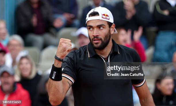 Matteo Berrettini of Italy during day 4 of the Rolex Monte-Carlo Masters 2023, an ATP Masters 1000 event at Monte-Carlo Country Club on April 12,...