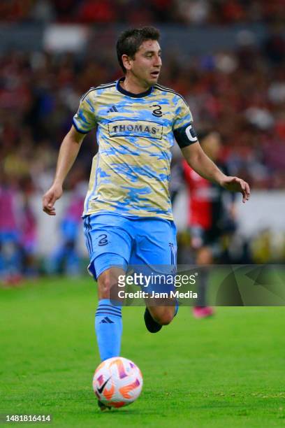 Alejandro Bedoya of Philadelphia Union drives the ball during the quarterfinals second leg match between Atlas and Philadelphia Union as part of the...