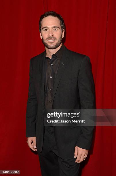 Driver Jimmie Johnson poses backstage during the 2012 ESPY Awards at Nokia Theatre L.A. Live on July 11, 2012 in Los Angeles, California.