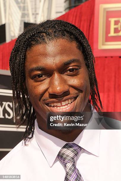 Player Robert Griffin III of the Washington Redskins arrives at the 2012 ESPY Awards at Nokia Theatre L.A. Live on July 11, 2012 in Los Angeles,...