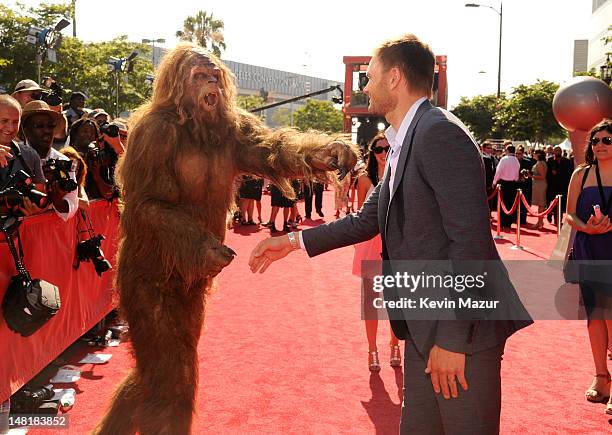 The Sasquatch and actor Joel McHale arrive at the 2012 ESPY Awards at Nokia Theatre L.A. Live on July 11, 2012 in Los Angeles, California.