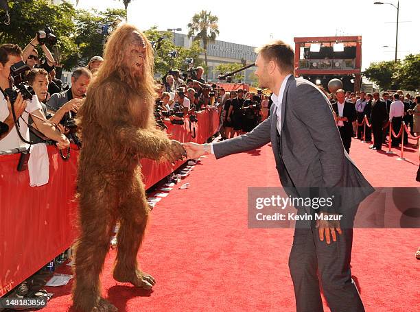 The Sasquatch and actor Joel McHale arrive at the 2012 ESPY Awards at Nokia Theatre L.A. Live on July 11, 2012 in Los Angeles, California.