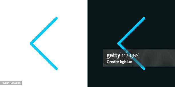 chevron left. bicolor line icon on black or white background - editable stroke - back flip stock illustrations