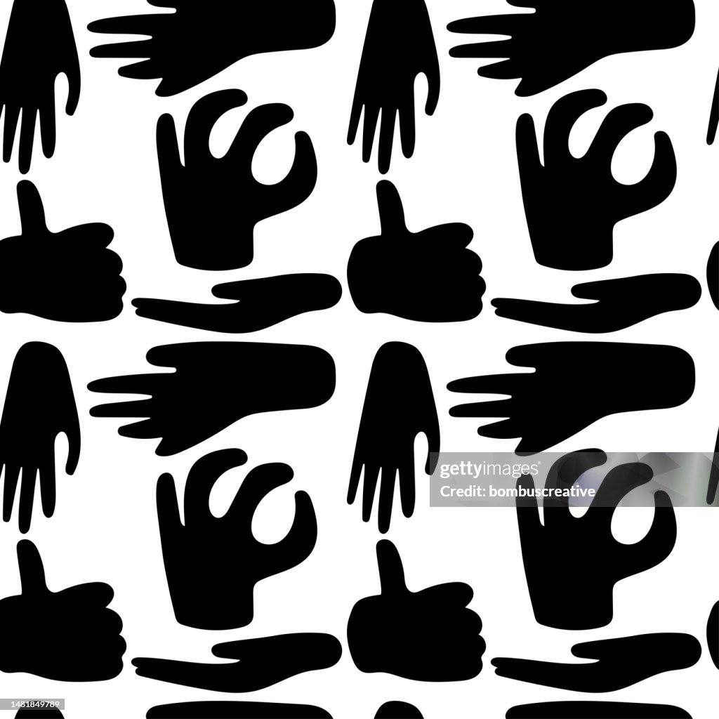 Art Hand Pattern Example Scandinavian Style Hands Art Work Pattern High-Res Vector Graphic ...