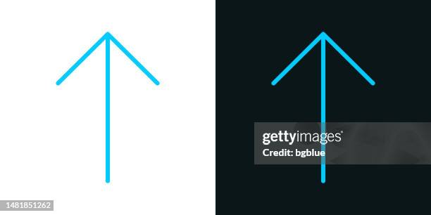 up arrow. bicolor line icon on black or white background - editable stroke - up arrow vector stock illustrations