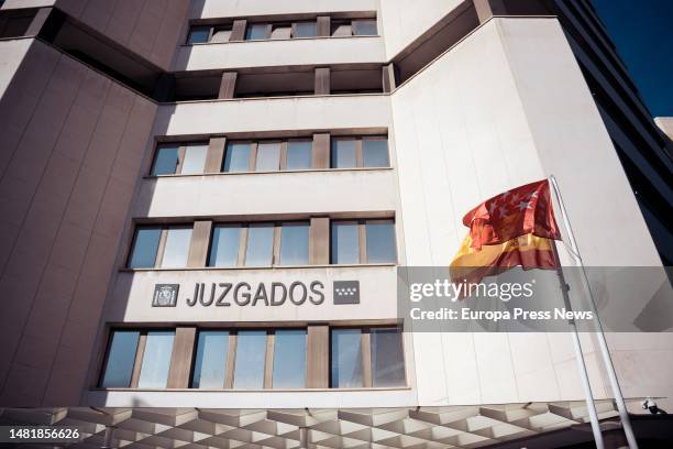 The building of the Plaza de Castilla Courts, on the day that the national police officer investigated for grabbing the breast of a FEMEN activist...