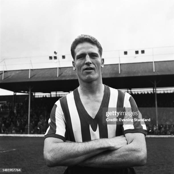 Brentford Football Club's Ian Dargie during a Division 3 match against Chesterfield, October 4th, 1958. The score was a 1-1 draw.