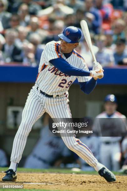 Dave Magadan, Third Baseman, First Baseman and Pinch Hitter for the New York Mets at bat during the Major League Baseball National League East game...