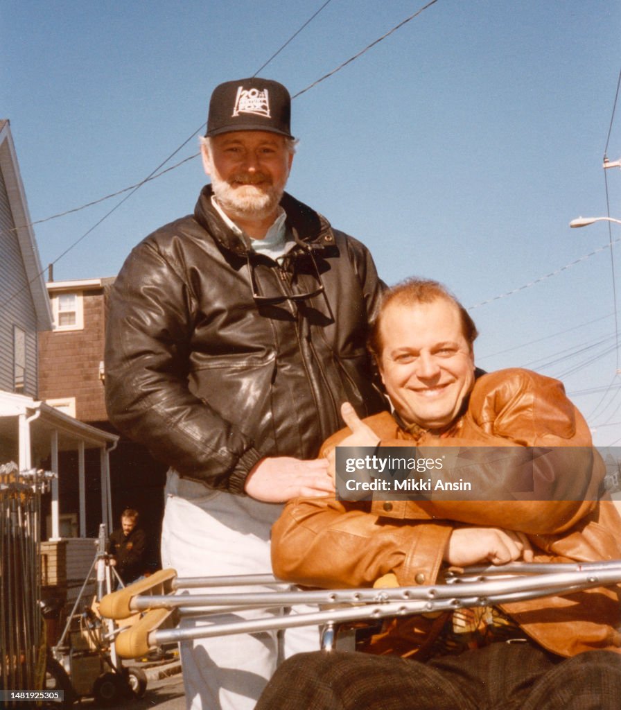 Michael Chicklis & Crew Member On 'Maverick Square' Set