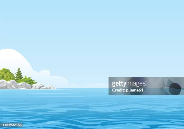 stockillustraties, clipart, cartoons en iconen met blue sea background - seascape