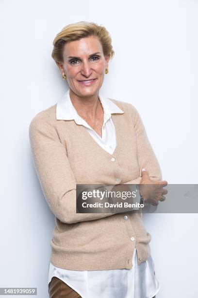 Maria Zurita poses for a potrait session during the presentation of her book "Mi Mamá Y Yo Somos Una Familia Feliz", edited by Harper Collins...