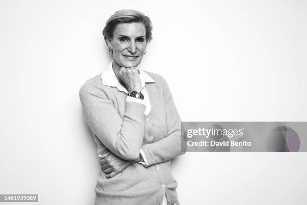 Maria Zurita poses for a potrait session during the presentation of her book "Mi Mamá Y Yo Somos Una Familia Feliz", edited by Harper Collins...