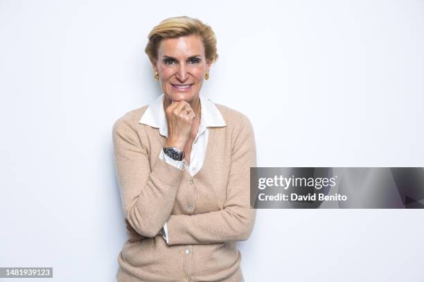 Maria Zurita poses for a potrait session during the presentation of her book "Mi Mamá Y Yo Somos Una Familia Feliz", edited by Harper Collins...