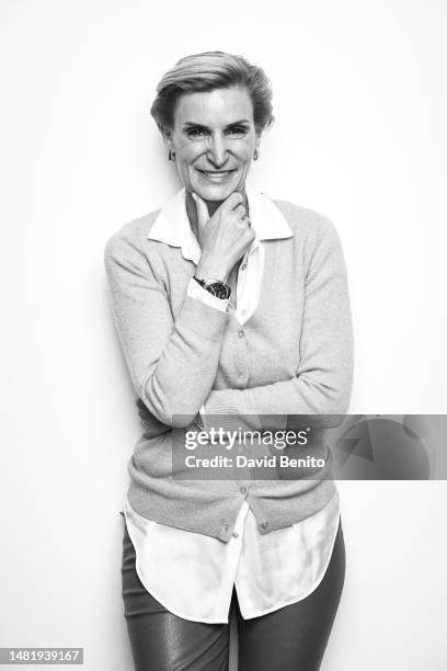 Maria Zurita poses for a potrait session during the presentation of her book "Mi Mamá Y Yo Somos Una Familia Feliz", edited by Harper Collins...