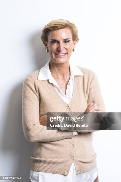 Maria Zurita poses for a potrait session during the presentation of her book "Mi Mamá Y Yo Somos Una Familia Feliz", edited by Harper Collins...