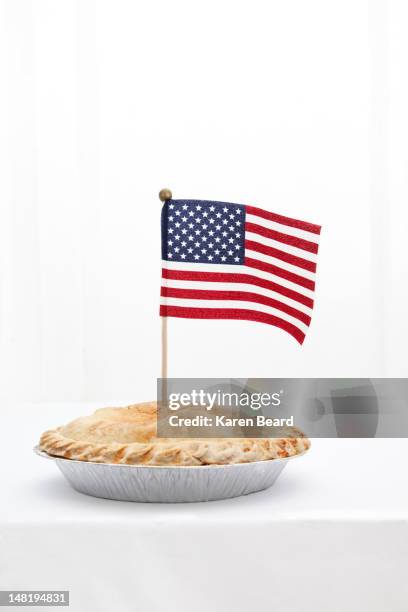 american flag in pie - fourth of july decorations stock pictures, royalty-free photos & images