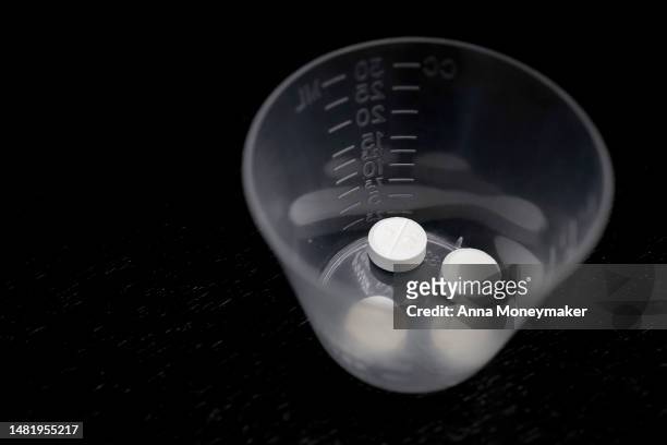 In this photo illustration, Misoprostol tablets are displayed at a family planning clinic on April 13, 2023 in Rockville, Maryland. A Massachusetts...