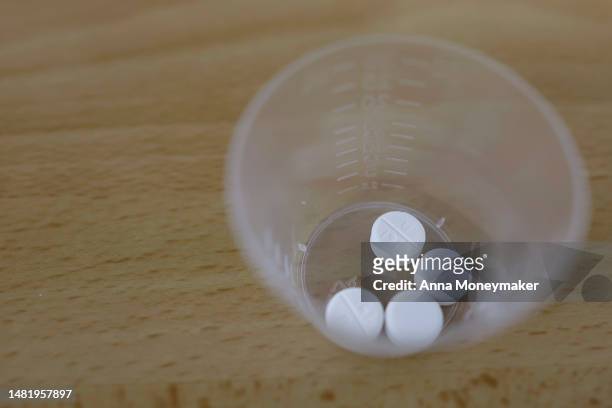 In this photo illustration, Misoprostol tablets are displayed at a family planning clinic on April 13, 2023 in Rockville, Maryland. A Massachusetts...