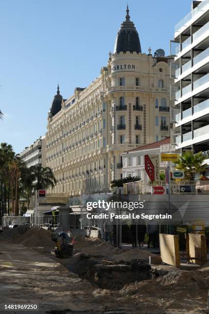 General view of atmosphere on the Croisette prior to the 6th Canneseries International Festival on April 13, 2023 in Cannes, France.