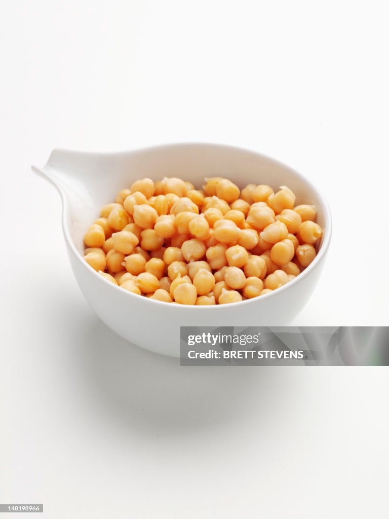 Close up of bowl of chickpeas