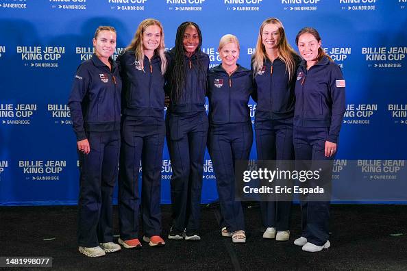Team USA poses for a photo during the draw ceremony prior to the