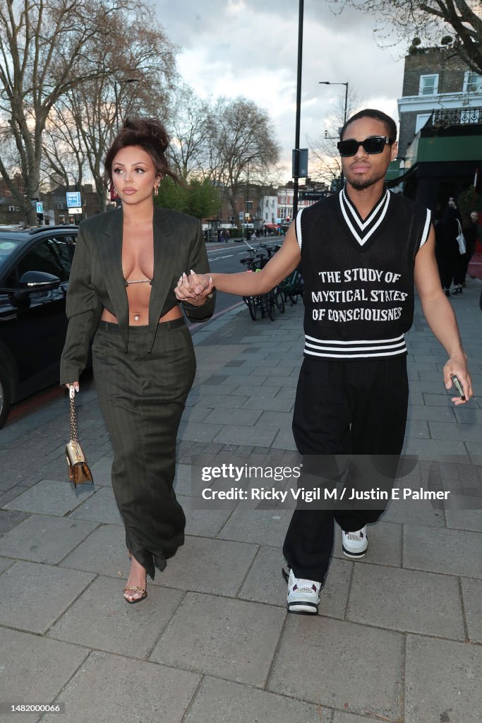 Jesy Nelson and Zion Foster seen attending a Jesy Nelson music video ...