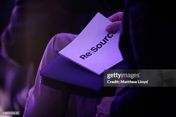 Delegates attend the ReSource 2012 conference on July 12, 2012 in Oxford, England. ReSource 2012 is a 2 day ground-breaking forum on resource...