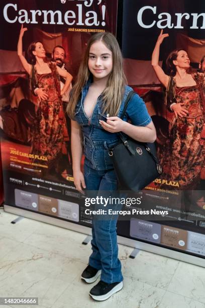 The actress and daughter of Pablo Carbonell, Mafalda Carbonell, poses at the photocall prior to the preview of '¡Ay, Carmela! at the Teatro de Bellas...