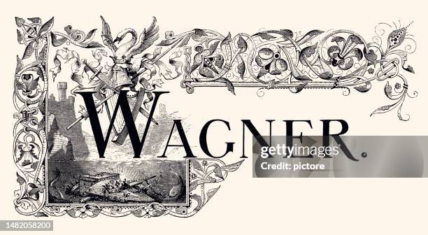 wagner (xxxl with many details) - symphony stock illustrations