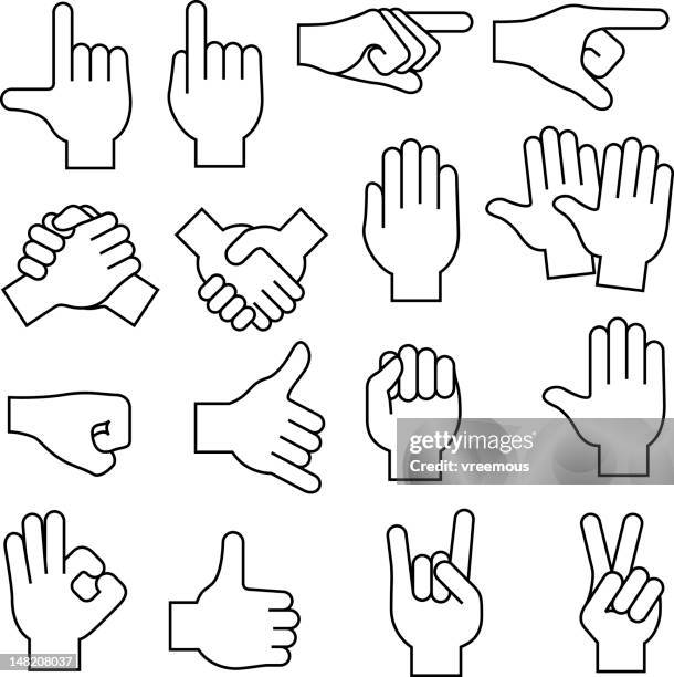 hand gestures - hand clapping vector stock illustrations