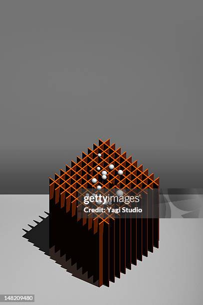 simple composition with orange object and a white - abstract 3d rendering sphere stock illustrations