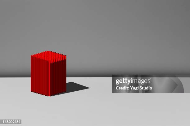 simple composition with red object - eskapismus stock-grafiken, -clipart, -cartoons und -symbole