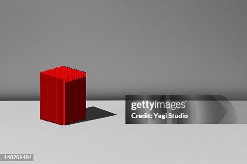 Simple composition with red object Simple composition with red object