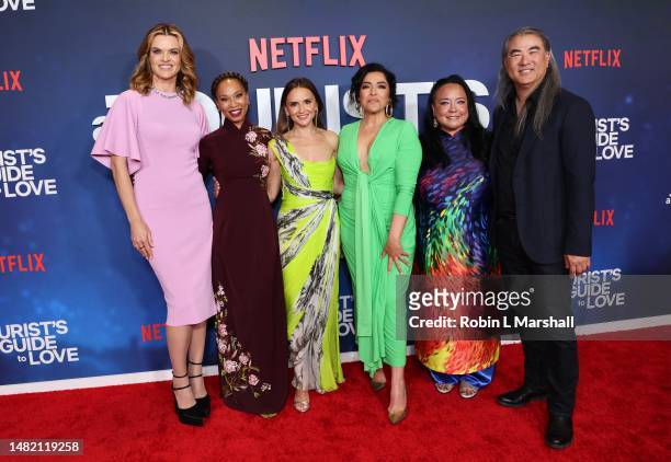 Missi Pyle, Nondumiso, Rachel Leigh Cook, Jacqueline Correa, Eirene Donohue and Steven K. Tsuchida attend the World Premiere Of Netflix's New Rom-Com...