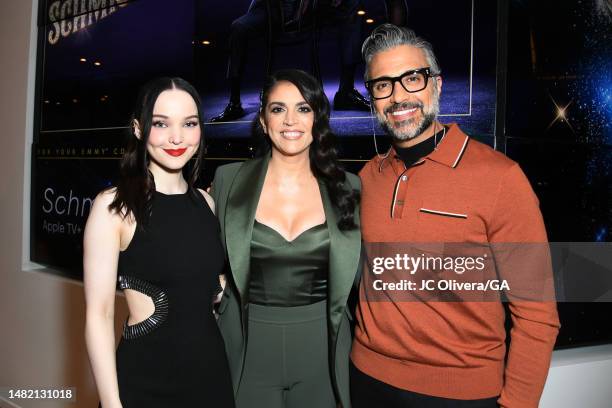 Dove Cameron, Cecily Strong and Jaime Camil attend Apple TV+ "Schmigadoon!" Season 2 FYC Event at Saban Media Center on April 13, 2023 in North...