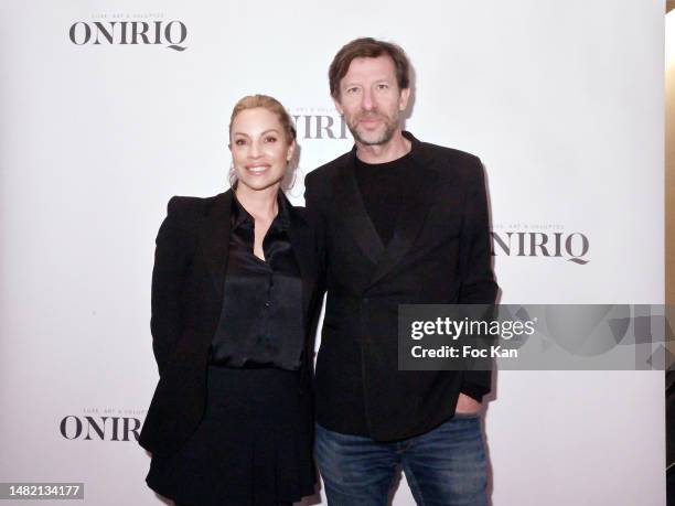 Charlotte Bouteloup and CEO of Forbes France Dominique Busso attend "La Vie Pour De Vrai" screening party hosted by Oniriq Magazine at Silencio Des...