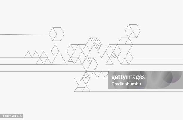 abstract hexagon geometric stripe line structure banner background - organic shape stock illustrations