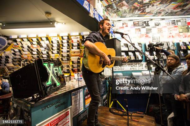 Indie band Editors performing in Banquet Records in London in 2014