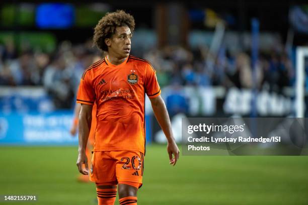 Adalberto Carrasquilla of the Houston Dynamo waits for the ball during a game between Houston Dynamo FC and San Jose Earthquakes at PayPal Park on...