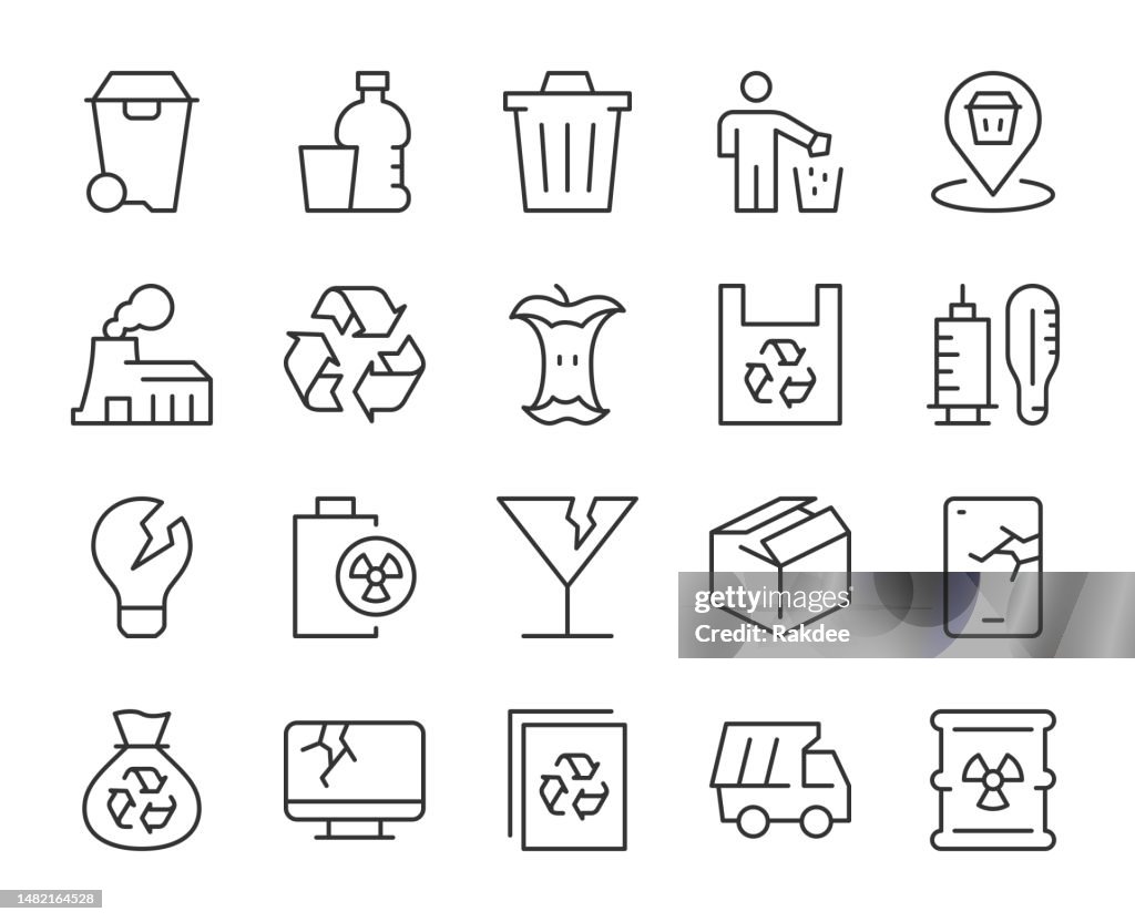 Garbage - Icônes de ligne claire